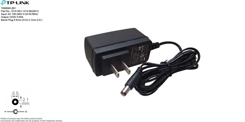 input 100-240v 50-60hz ac dc 9v